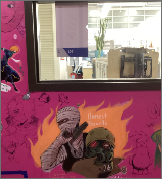 shot of artists wall